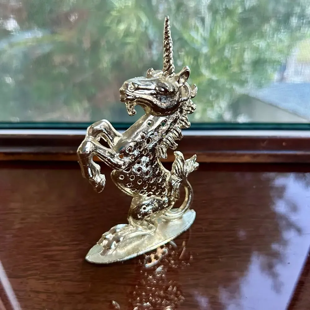 Vintage Torino Gold-Toned Unicorn Earring Holder Display Stand – 5” Tall
